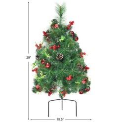 Costway 24-in Battery Powered Pre-Lit Pathway Christmas Trees Outdoor Decoration - Set Of 2 -Northlight Paradise 331065210 AlternateImage1 l