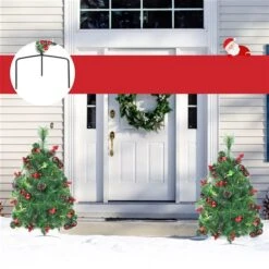 Costway 24-in Battery Powered Pre-Lit Pathway Christmas Trees Outdoor Decoration - Set Of 2 -Northlight Paradise 331065210 AlternateImage2 l