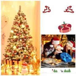 Costway 6-ft Snow Flocked Artificial Christmas Tree Hinged With 928 Tips And Foldable Base -Northlight Paradise 331065212 AlternateImage3 l