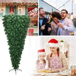 Costway 7-ft Unlit Upside Down Artificial Christmas Tree With 1000 Branch Tips Holiday -Northlight Paradise 331065214 AlternateImage3 l