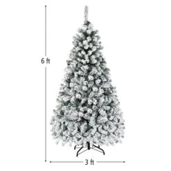 Costway 6-ft Pre-Lit Premium Snow Flocked Hinged Artificial Christmas Tree With 250 Lights 10 Costway 6-ft Pre-Lit Premium Snow Flocked Hinged Artificial Christmas Tree With 250 Lights -Northlight Paradise 331065219 AlternateImage1 l