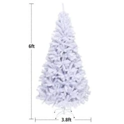 Costway 6-ft Hinged Artificial Christmas Tree Premium Pine Tree 1000 Tips With Metal Stand