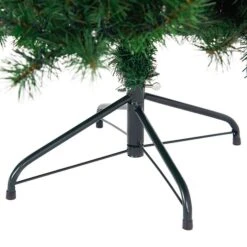 Costway 4.5-ft PVC Pre-Lit Artificial Christmas Tree Hinged With 200 LED Light And Metal Stand 9 Costway 4.5-ft PVC Pre-Lit Artificial Christmas Tree Hinged With 200 LED Light And Metal Stand -Northlight Paradise 331065230 AlternateImage2 l