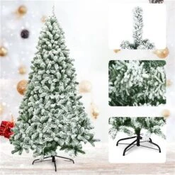 Costway 7.5-ft Snow Flocked Artificial Christmas Tree Hinged With 1346 Tip And Foldable Base 10 Costway 7.5-ft Snow Flocked Artificial Christmas Tree Hinged With 1346 Tip And Foldable Base -Northlight Paradise 331065231 AlternateImage2 l