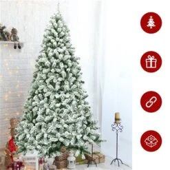 Costway 7.5-ft Snow Flocked Artificial Christmas Tree Hinged With 1346 Tip And Foldable Base 9 Costway 7.5-ft Snow Flocked Artificial Christmas Tree Hinged With 1346 Tip And Foldable Base -Northlight Paradise 331065231 AlternateImage3 l