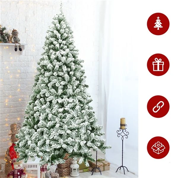 Costway 7.5-ft Snow Flocked Artificial Christmas Tree Hinged With 1346 Tip And Foldable Base 5 Costway 7.5-ft Snow Flocked Artificial Christmas Tree Hinged With 1346 Tip And Foldable Base - Image 3