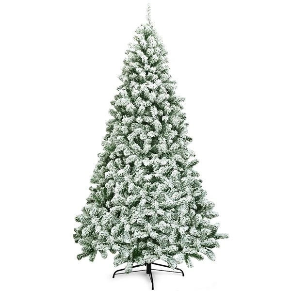 Costway 7.5-ft Snow Flocked Artificial Christmas Tree Hinged With 1346 Tip And Foldable Base 7 Costway 7.5-ft Snow Flocked Artificial Christmas Tree Hinged With 1346 Tip And Foldable Base - Image 5
