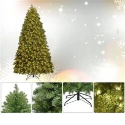 Costway 7-ft Pre-Lit Artificial PVC Christmas Tree Spruce Hinged With 700 LED Lights And Stand -Northlight Paradise 331065233 AlternateImage3 l