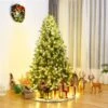 Costway 7-ft Pre-Lit Artificial PVC Christmas Tree Spruce Hinged With 700 LED Lights And Stand