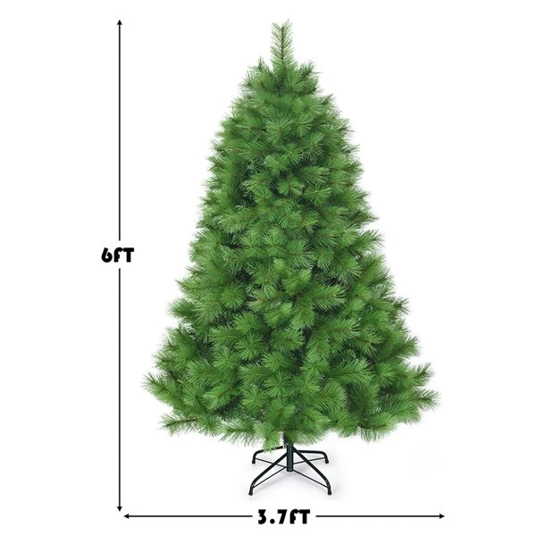 Costway 6 -ft Hinged Artificial Christmas Tree Holiday Decoration With Foldable Metal Stand 4 Costway 6 -ft Hinged Artificial Christmas Tree Holiday Decoration With Foldable Metal Stand - Image 2