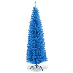 Costway 6-ft Unlit Pencil Slim Tree Artificial Christmas Tree With Metal Stand Home Decor 11 Costway 6-ft Unlit Pencil Slim Tree Artificial Christmas Tree With Metal Stand Home Decor -Northlight Paradise 331065239 MainImage 001 l