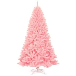 Costway 7.5-ft Hinged Artificial Christmas Tree Full Fir Tree New PVC With Metal Stand In Pink 11 Costway 7.5-ft Hinged Artificial Christmas Tree Full Fir Tree New PVC With Metal Stand In Pink -Northlight Paradise 331065240 MainImage 001 l