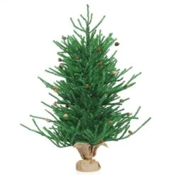 Costway 36-in Christmas Tree Artificial Unlit 30 Pine Cones Burlap Base