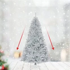 Costway 7.5-ft Hinged Unlit Artificial Silver Tinsel Christmas Tree Holiday With Metal Stand 10 Costway 7.5-ft Hinged Unlit Artificial Silver Tinsel Christmas Tree Holiday With Metal Stand -Northlight Paradise 331065244 AlternateImage4 l