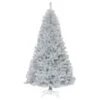 Costway 7.5-ft Hinged Unlit Artificial Silver Tinsel Christmas Tree Holiday With Metal Stand -Northlight Paradise 331065244 MainImage 001 l