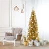 Costway 6-ft Champagne-Gold Tinsel Tree Unlit Slim Pencil Christmas Tree With Metal Stand 1 Costway 6-ft Champagne-Gold Tinsel Tree Unlit Slim Pencil Christmas Tree With Metal Stand -Northlight Paradise 331065246 AlternateImage4 l