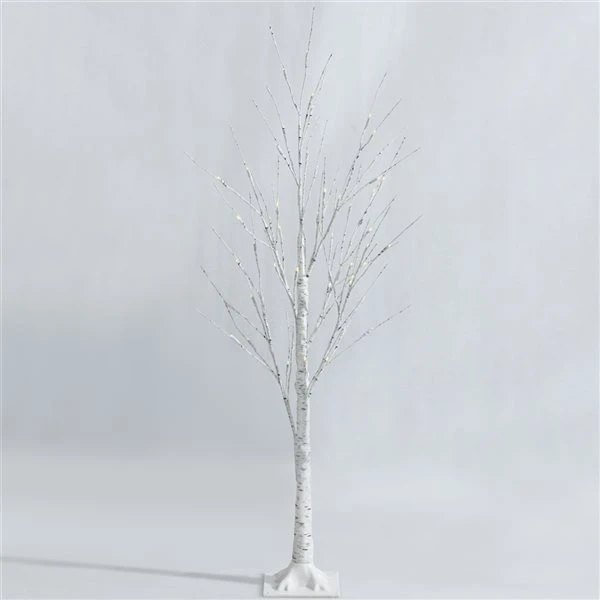 Costway 4-ft Pre-Lit White Twig Birch Tree For Christmas Holiday With 48 LED Lights 7 Costway 4-ft Pre-Lit White Twig Birch Tree For Christmas Holiday With 48 LED Lights - Image 5