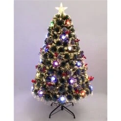 Hi-Line Gift Ltd. 5.9-ft Pre-Lit Full Green Artificial Christmas Tree With 40 Constant Multicolour LED Lights And Pine Cones -Northlight Paradise 331066584 AlternateImage5 l
