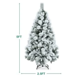 Costway 5-ft Full Flocked White Artificial Christmas Tree With LED Lights 9 Costway 5-ft Full Flocked White Artificial Christmas Tree With LED Lights -Northlight Paradise 331066777 AlternateImage1 l