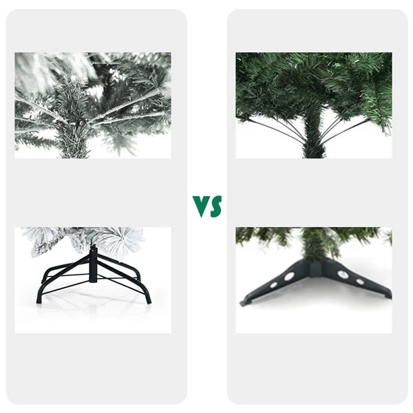 Costway 5-ft Full Flocked White Artificial Christmas Tree With LED Lights 7 Costway 5-ft Full Flocked White Artificial Christmas Tree With LED Lights - Image 5