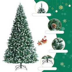 Costway 9-ft Full Flocked Green Artificial Christmas Tree With 2028 Branch Tips 9 Costway 9-ft Full Flocked Green Artificial Christmas Tree With 2028 Branch Tips -Northlight Paradise 331066779 AlternateImage2 l