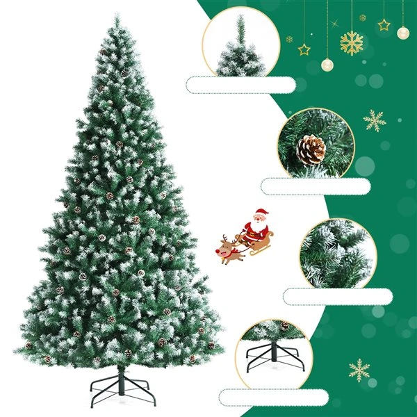 Costway 9-ft Full Flocked Green Artificial Christmas Tree With 2028 Branch Tips 5 Costway 9-ft Full Flocked Green Artificial Christmas Tree With 2028 Branch Tips - Image 3