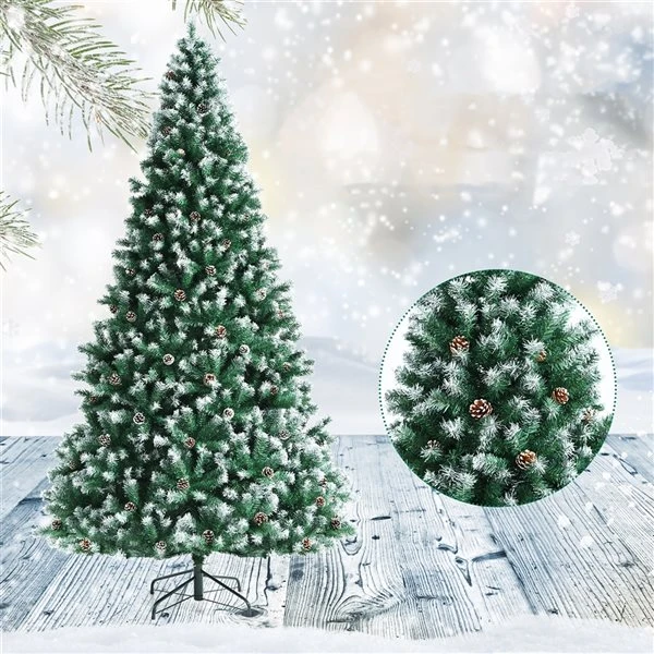 Costway 9-ft Full Flocked Green Artificial Christmas Tree With 2028 Branch Tips 3 Costway 9-ft Full Flocked Green Artificial Christmas Tree With 2028 Branch Tips