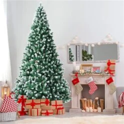 Costway 9-ft Full Flocked Green Artificial Christmas Tree With 2028 Branch Tips 10 Costway 9-ft Full Flocked Green Artificial Christmas Tree With 2028 Branch Tips -Northlight Paradise 331066779 AlternateImage4 l