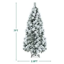 Costway 7-ft Full Flocked White Artificial Christmas Tree With Lights -Northlight Paradise 331066780 AlternateImage1 l