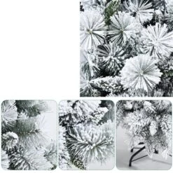 Costway 7-ft Full Flocked White Artificial Christmas Tree With Lights -Northlight Paradise 331066780 AlternateImage2 l