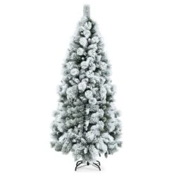 Costway 7-ft Full Flocked White Artificial Christmas Tree With Lights -Northlight Paradise 331066780 MainImage 001 l
