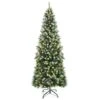 Costway 7-ft Pre-lit Slim Flocked Green Artificial Christmas Tree With 350 Warm White LED Lights 2 Costway 7-ft Pre-lit Slim Flocked Green Artificial Christmas Tree With 350 Warm White LED Lights -Northlight Paradise 331066784 MainImage 001 l