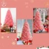 Costway 7.5-ft Full Flocked Pink Artificial Christmas Tree With Lights