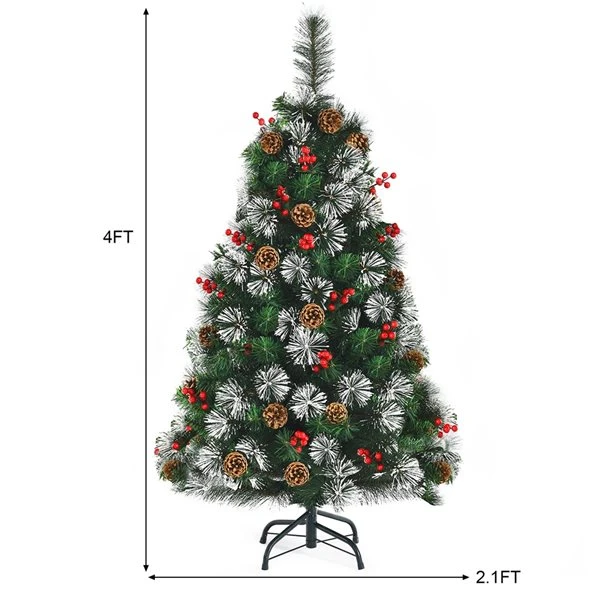 Costway 4-ft Full Green Artificial Christmas Tree With Lights 5 Costway 4-ft Full Green Artificial Christmas Tree With Lights - Image 3