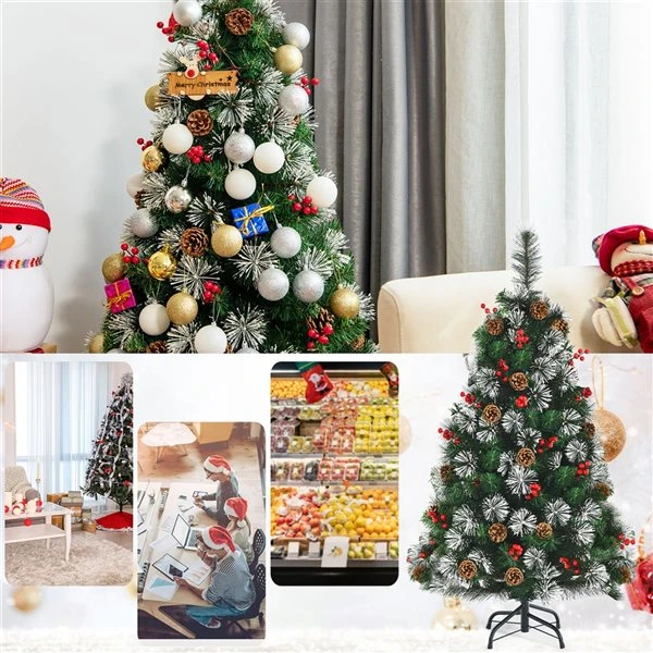 Costway 4-ft Full Green Artificial Christmas Tree With Lights 7 Costway 4-ft Full Green Artificial Christmas Tree With Lights - Image 5