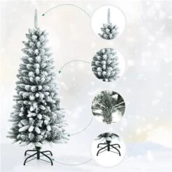Costway 4.5-ft Slim Flocked White Artificial Christmas Tree With 373 Tips -Northlight Paradise 331066787 AlternateImage2 l