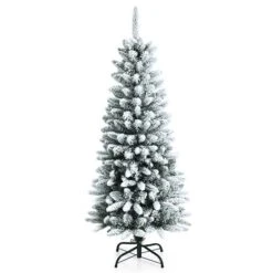 Costway 4.5-ft Slim Flocked White Artificial Christmas Tree With 373 Tips -Northlight Paradise 331066787 MainImage 001 l