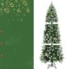 Costway 7.5-ft Unlit Slim Green Artificial Christmas Tree