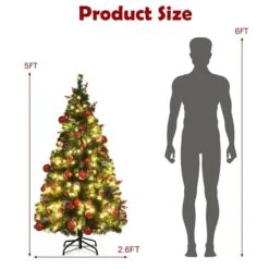 Costway 5-ft Pre-lit Full Green Artificial Christmas Tree With 150 Warm White LED Lights -Northlight Paradise 331066792 AlternateImage1 l