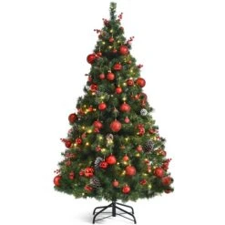 Costway 5-ft Pre-lit Full Green Artificial Christmas Tree With 150 Warm White LED Lights -Northlight Paradise 331066792 MainImage 001 l
