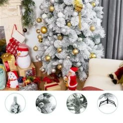 Costway 6-ft Full Flocked White Artificial Christmas Tree With Lights -Northlight Paradise 331066798 AlternateImage3 l