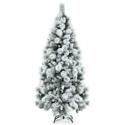 Costway 6-ft Full Flocked White Artificial Christmas Tree With Lights -Northlight Paradise 331066798 MainImage 001 l