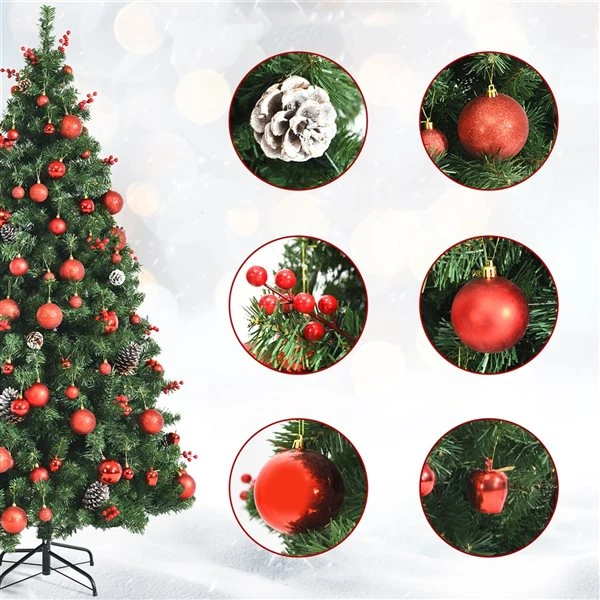 Costway 6-ft Pre-lit Full Green Artificial Christmas Tree With 250 Warm White LED Lights 6 Costway 6-ft Pre-lit Full Green Artificial Christmas Tree With 250 Warm White LED Lights - Image 4