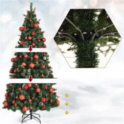 Costway 6-ft Pre-lit Full Green Artificial Christmas Tree With 250 Warm White LED Lights