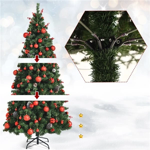 Costway 6-ft Pre-lit Full Green Artificial Christmas Tree With 250 Warm White LED Lights 3 Costway 6-ft Pre-lit Full Green Artificial Christmas Tree With 250 Warm White LED Lights