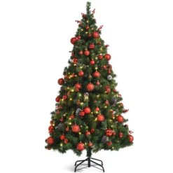 Costway 6-ft Pre-lit Full Green Artificial Christmas Tree With 250 Warm White LED Lights 9 Costway 6-ft Pre-lit Full Green Artificial Christmas Tree With 250 Warm White LED Lights -Northlight Paradise 331066800 MainImage 001 l
