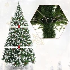 Costway 7.5-ft Pre-lit Full Flocked Green Artificial Christmas Tree With 550 Warm White LED Lights With 1398 Tips -Northlight Paradise 331066802 AlternateImage4 l