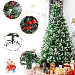 Costway 8-ft Full Flocked Green Artificial Christmas Tree With Warm White Lights 10 Costway 8-ft Full Flocked Green Artificial Christmas Tree With Warm White Lights -Northlight Paradise 331066804 AlternateImage2 l