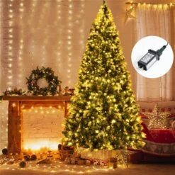 Costway 9-ft Pre-lit Full Flocked Green Artificial Christmas Tree With 900 Warm White LED Lights And 2058 Tips -Northlight Paradise 331066805 AlternateImage2 l