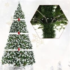 Costway 9-ft Pre-lit Full Flocked Green Artificial Christmas Tree With 900 Warm White LED Lights And 2058 Tips